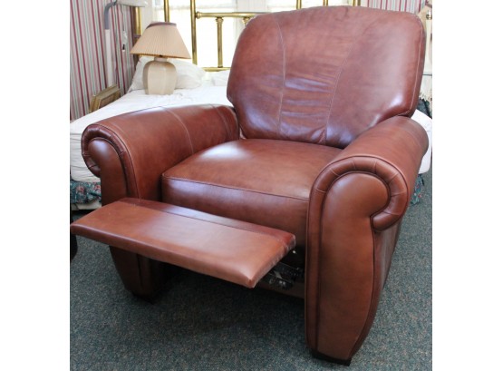 Brown Leather Reclining Arm Chair