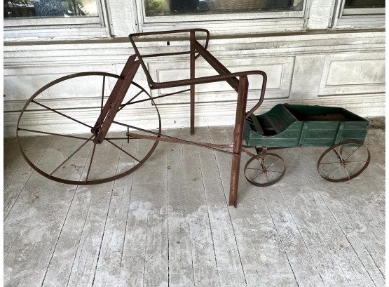 Vintage Display Bicycle Wagon Lawn Decor