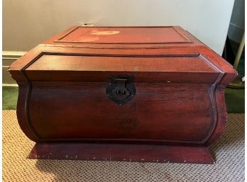 Red Painted Storage Chest
