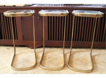 Set Of Three Brass Accent Tables
