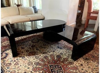 Black Lacquer Swing Out Coffee Table