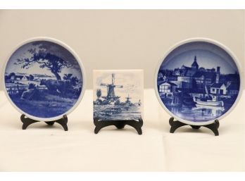 Miniature Delft Plate Trio