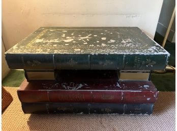 Vintage Hand Painted Encyclopedia Wheeling Table For Restoration