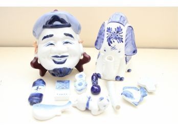 Blue And White Asian Porcelain Set