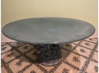Round Pedestal Base Table With Glass Top