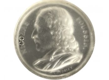 Gentlemans Face In An Acrylic Type Coin Medal