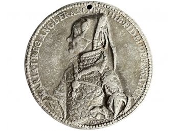 Mary And The State Of England, 1555, Bronze Medal By J. Da Trezzo