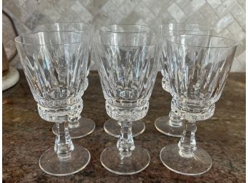 Set Of 6 Crystal White Wine Glasses