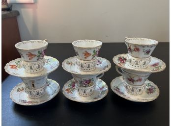 Hand Painted Floral Tea Cup Set