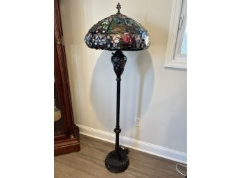 Vintage Tiffany Style Stained Floor Lamp