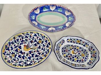 Hand Painted Dish Trio Made In Italy