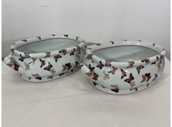 Butterfly Decorated Porcelain Jardiniere
