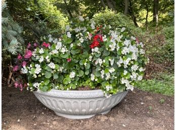 Large Round Resin Footed Planter
