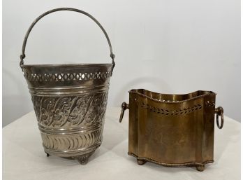 Silver Plated Hammam Bucket & Cachepot Planter