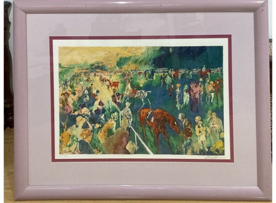 Paddock At Chantilly By LeRoy Neiman Signed & Numbered By Artist Large Piece