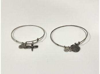 2 Alex & Ani Dragonfly & Seashell Bracelets