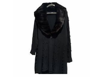 Black Sweater With Fur Collar Size 1X