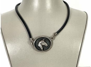 Horse Choker 925 Silver On Leather Band