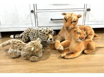 4 Plush Lions & Leopards