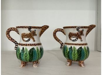 Pair Of Lynn Chase Jungle Jubilee Creamers