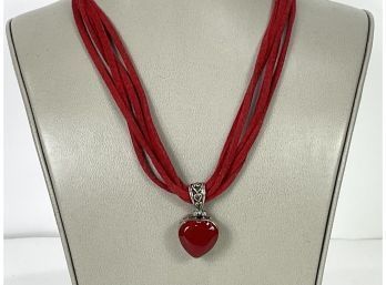 Red Heart On Leather Multi-strand Rope