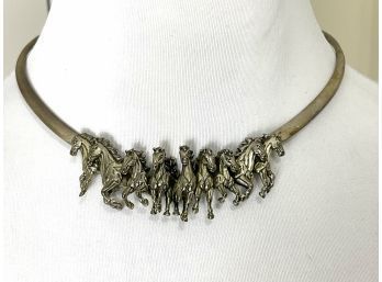 Fabulous Horse Choker Necklace 925 Silver