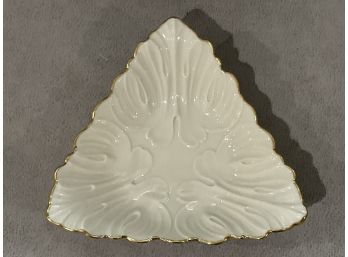 Lenox Triangle Candy Dish With Scalloped Edges