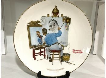 Norman Rockwell Triple Self Portrait Collectors Plate By Gorham