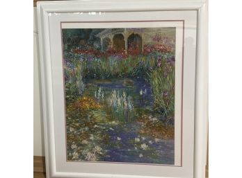 Lily Pond Serigraph By Henri Plisson With COA Large Piece
