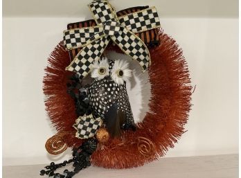 MacKenzie Childs Halloween Owl Wreath