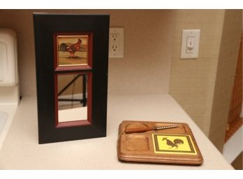 Rooster Mirror And Cheeseboard