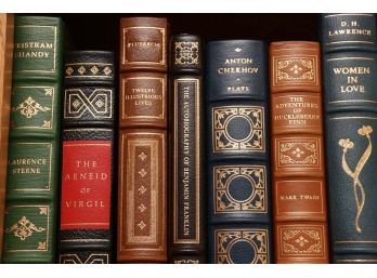 Leather Bound Books Including Charles Darwin And Edgar Allen Poe