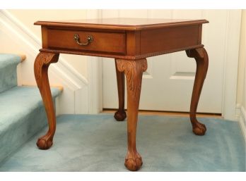 Ethan Allen Ball And Claw Foot Mahogany Side Table