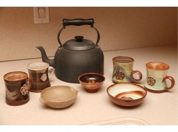Drip Glaze Items With Cast Iron Tea Pot