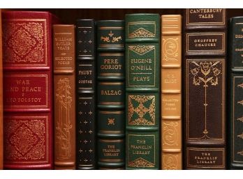 Leather Bound Books Including Canterbury Tales And Robert Frost