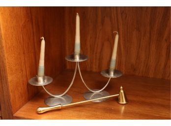 3 Candle Candleholder With Snuffer
