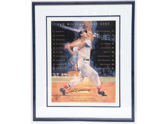 Ted Williams Signed Print With COA