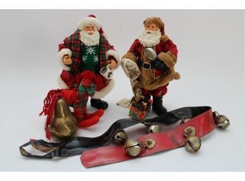 Christmas Decor Lot Including Santa Figures