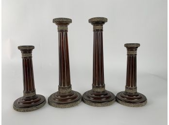 Set Of Four Vintage Candle Sticks