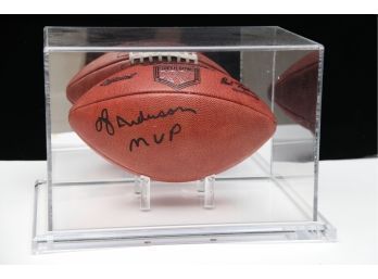 O.J. Anderson Signed Football With Display Case