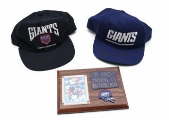 Otis Anderson NY Giants Memorabilia Including Signed Card & Hat