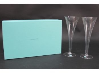 Pair Of Tiffany And Co Crystal Flutes