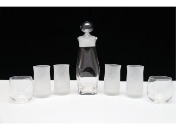 Glass Decanter With Remy Martin Glasses