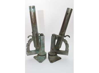 Vintage Pair Of Brass Fishing Outriggers