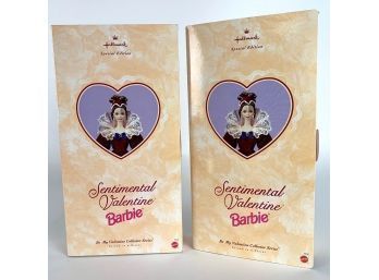 Pair Of Sentimental Valentine Barbie Hallmark Dolls