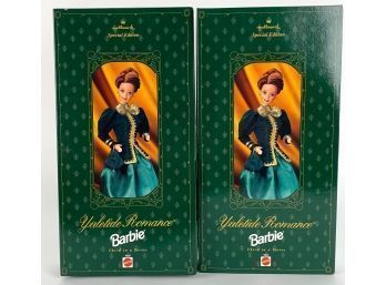 Pair Of Yuletide Romance Barbie Hallmark Dolls
