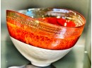 Stunning Large Scale Handmade Ombre Presentation Bowl Glass Objet