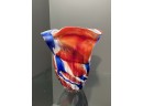 Stunning Multi Colored Glass Vase - Carnival Glass With Wide Mouth