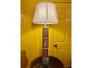 Monumental Table Lamps, New Shades, Great Brass Elements And Hand Carved Wood