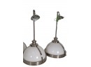 Pair LARGE Scale Machine Age DOME Ceiling Lights